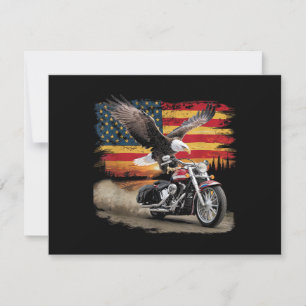 American Flagga Motorcycle Tshirt USA flagga Biker Tack Kort