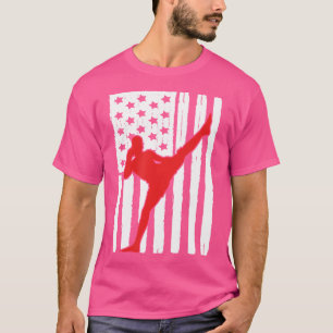 American Flagga Muay Thai Theme Kickboxing T Shirt