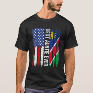 American Flagga Namibia Flagga Best Auntie All Fam T Shirt