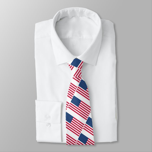 American Flagga Neck Tie - Patriotic Slips (Bunden)