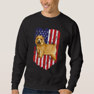American Flagga Norwich Terrier 4:e juli USA Lång Ärmad Tröja