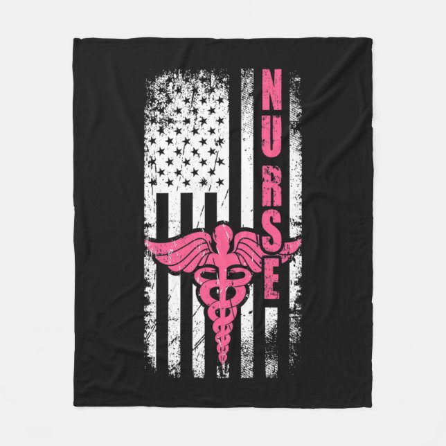 American Flagga Nurse Fleecefilt (Framsidan)
