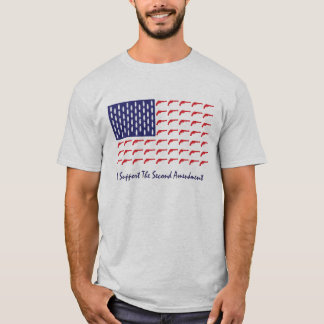 American-Flagga-of-Pistol-Guns- T Shirt