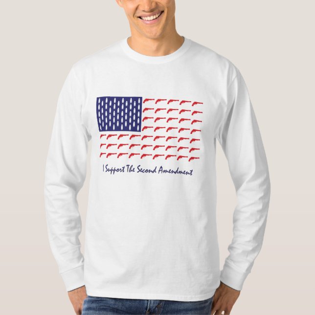 American-Flagga-of-Pistol-Guns- T Shirt (Framsida)