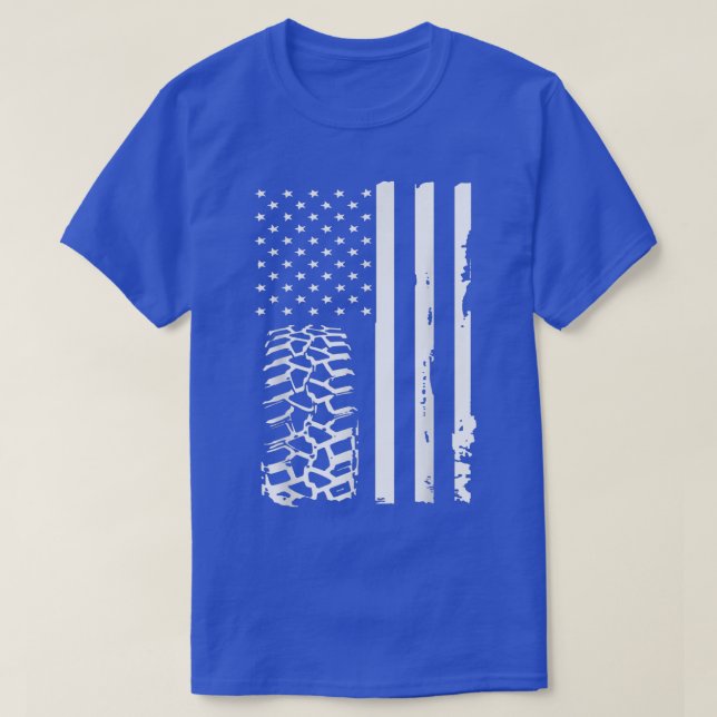 American Flagga Offroad Lastbil 4x4 Muddin 4-hjula T Shirt (Design framsida)