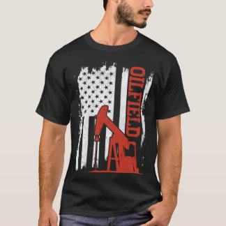 American Flagga Oilfield Workers Oil Rig Roughnack T Shirt