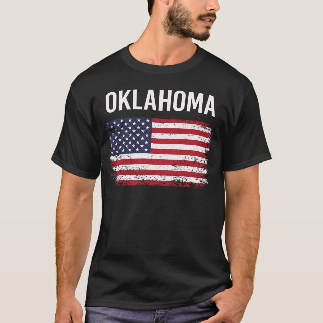 American Flagga Oklahoma T Shirt (Framsida)