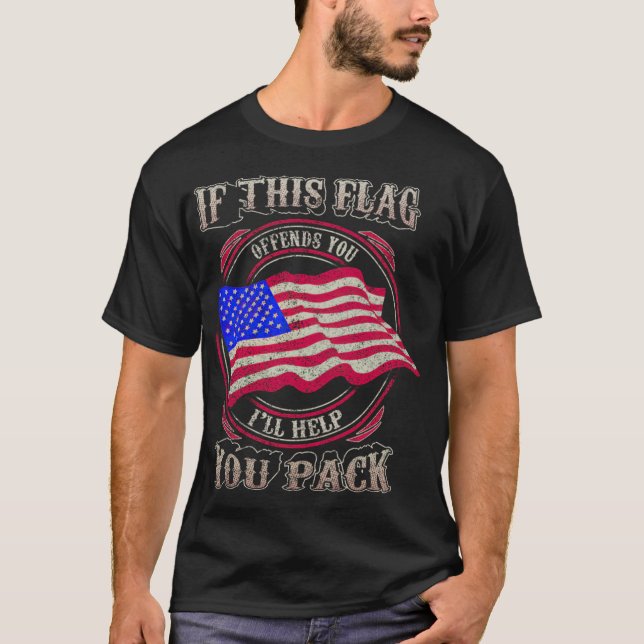 American Flagga Om den här flagga kränker dig hjäl T Shirt (Framsida)