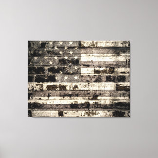 American Flagga on Old Brick Wall 2 Canvastryck