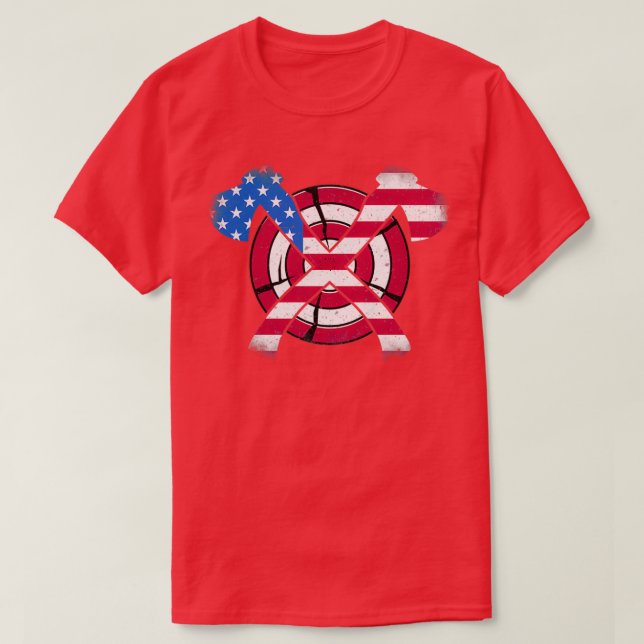 American Flagga on Throwing Ax Funny Ax Thrower T Shirt (Design framsida)