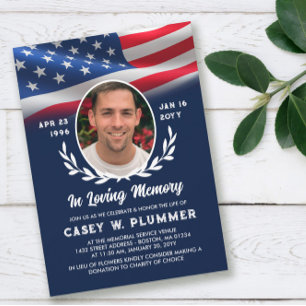 American Flagga Oval Photo Life Firande Inbjudningar