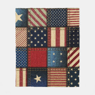 American Flagga, Patchwork Seamless Mönster. Fleecefilt