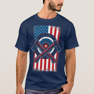 American Flagga Patriot Ax Throwing Coola Ax Throw T Shirt