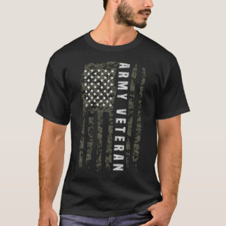 American Flagga Patriotic Army Veteran T-Shirt
