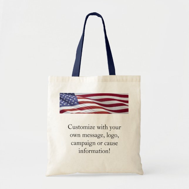 American Flagga Patriotic Bag Tygkasse (Framsidan)