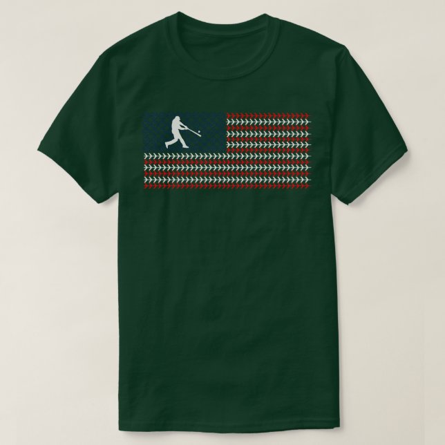 American Flagga Patriotic Baseball 2 T Shirt (Design framsida)