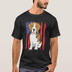 American Flagga Patriotic Beagle Hund Animal T Shirt