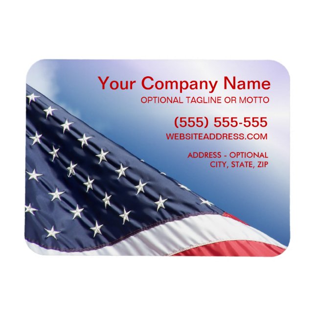 American Flagga - Patriotic Business Flexible Magn Magnet (Horisontell)