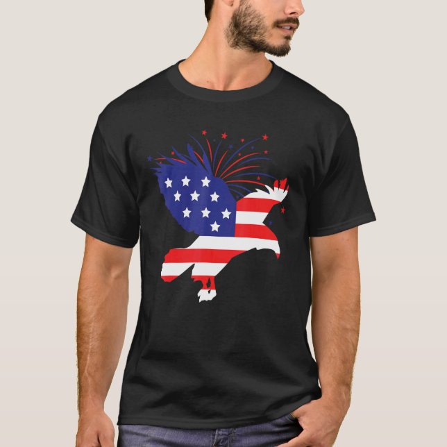 American Flagga Patriotic Eagle T Shirt (Framsida)