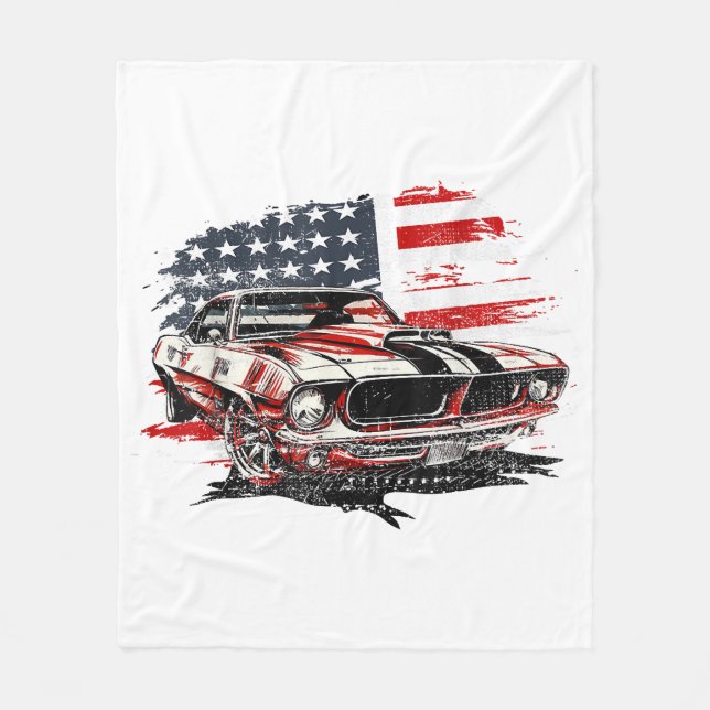 American Flagga Patriotic Fleecefilt (Framsidan)