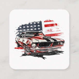 American Flagga Patriotic Fyrkantigt Visitkort