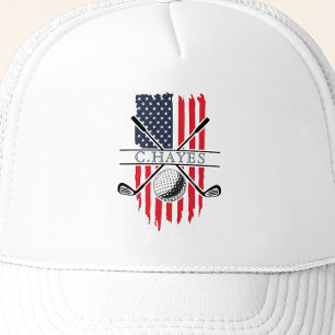American Flagga Patriotic Golfer Keps