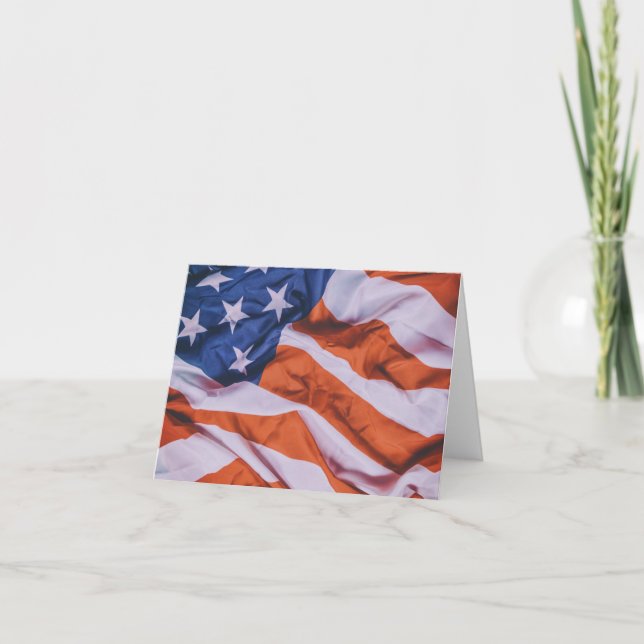 American Flagga Patriotic Greeting Card Tack Kort (Framsida)