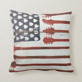 American Flagga patriotic Guitar Music Kudde
