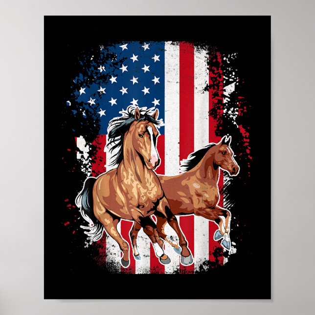 American Flagga Patriotic Horse  Far Poster (Framsidan)