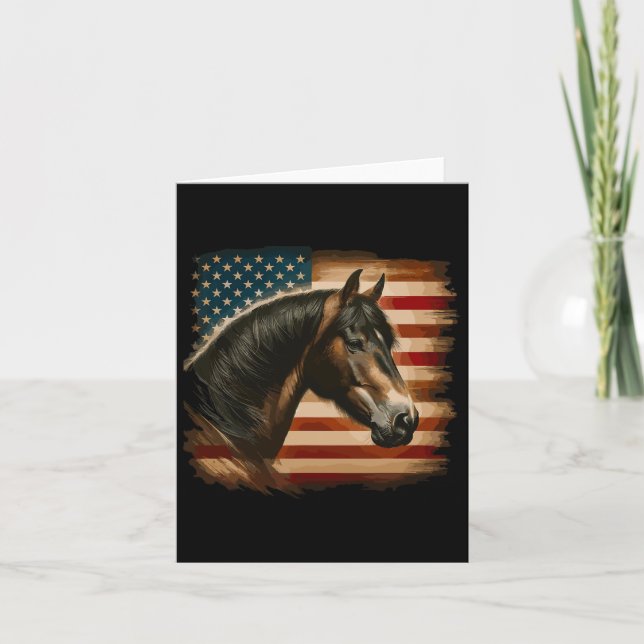 American Flagga Patriotic Horse  Wes Kort (Framsida)