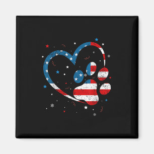 American Flagga Patriotic Hund& Cat Paw Skriv Magnet