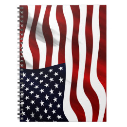 American Flagga Patriotic Independence day Anteckningsbok Med Spiral