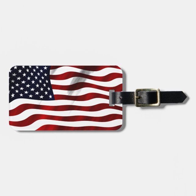 American Flagga Patriotic Independence day Bagagebricka (Horisontell Framsida)
