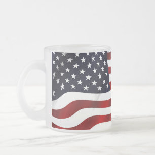 American Flagga Patriotic Independence day Frostad Glasmugg