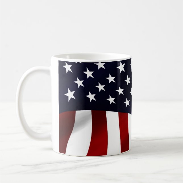 American Flagga Patriotic Independence day Kaffemugg (Vänster)
