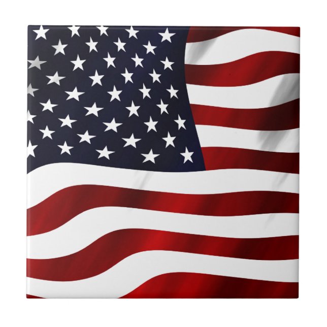 American Flagga Patriotic Independence day Kakelplatta (Framsidan)