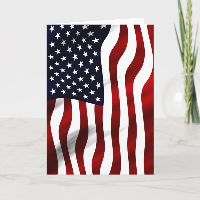 American Flagga Patriotic Independence day Kort (Framsida)