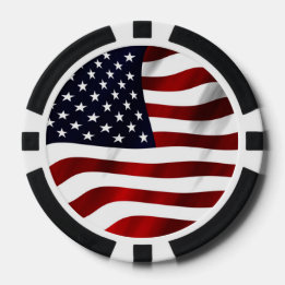 American Flagga Patriotic Independence day Poker Marker