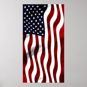 American Flagga Patriotic Independence day Poster