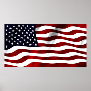 American Flagga Patriotic Independence day Poster