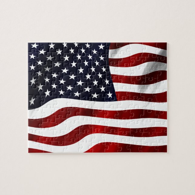 American Flagga Patriotic Independence day Pussel (Horisontell)