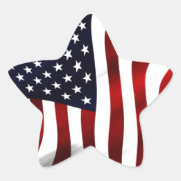 American Flagga Patriotic Independence day Stjärnformat Klistermärke