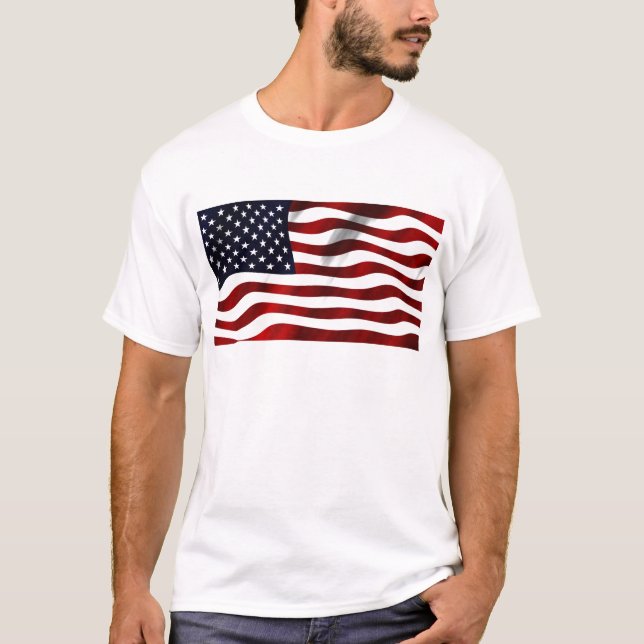 American Flagga Patriotic Independence day T-shirt (Framsida)