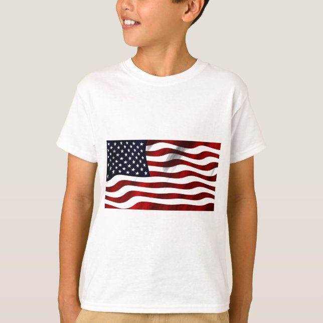 American Flagga Patriotic Independence day T-shirt (Framsida)