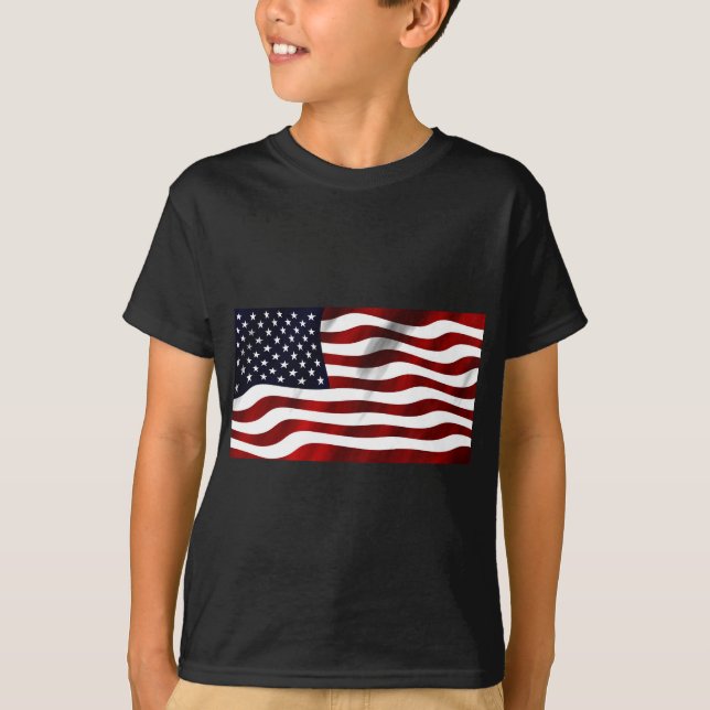 American Flagga Patriotic Independence day Tee Shirt (Framsida)