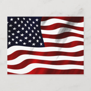 American Flagga Patriotic Independence day Vykort