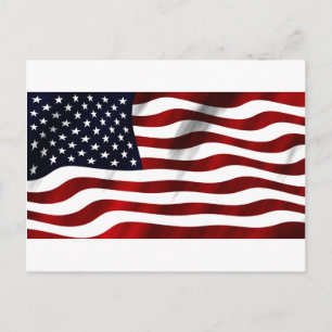 American Flagga Patriotic Independence day Vykort