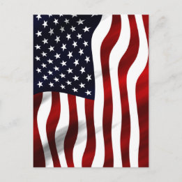 American Flagga Patriotic Independence day Vykort