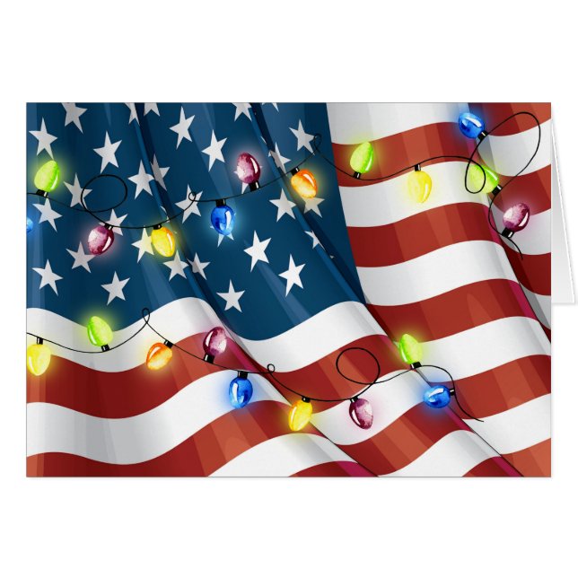 American Flagga Patriotic-julkort Hälsningskort (Framsidan Horizontal)
