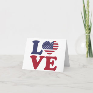 American Flagga Patriotic Kärlek Kort